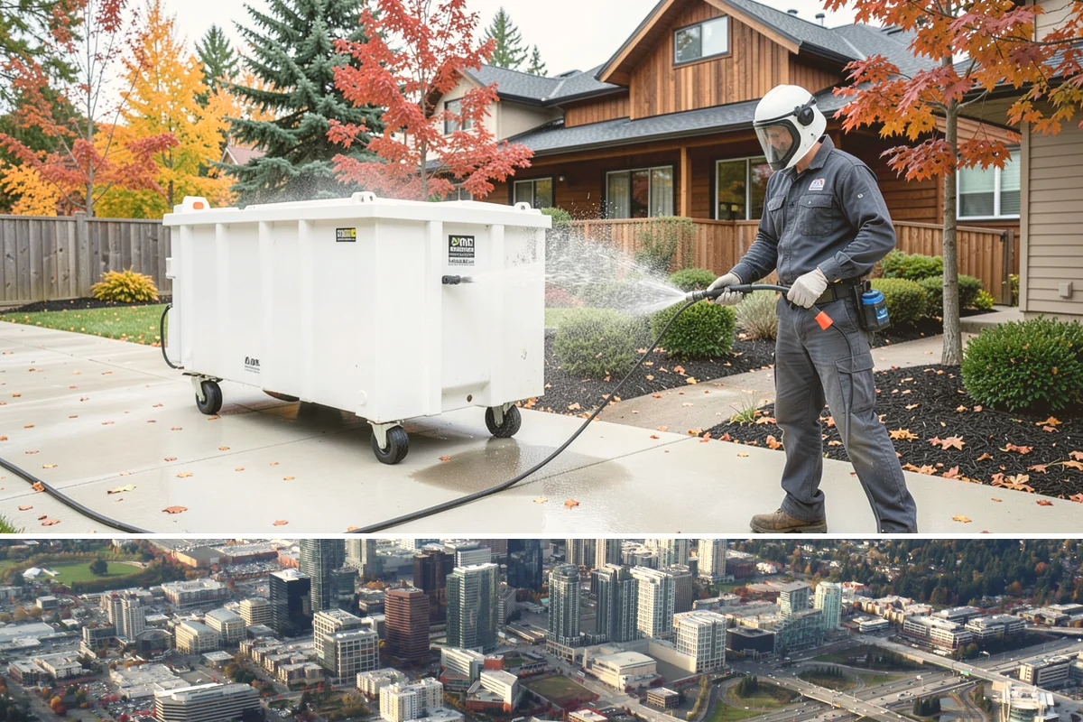 Gutter Maintenance in Bellevue, King County, WA - A twice-yearly plan built around fall leaf drop and spring needle shed covers the two peak buildup periods.