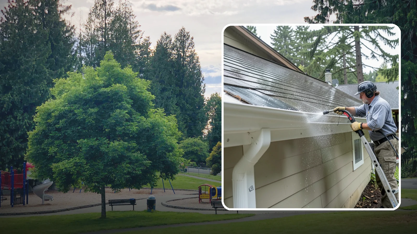 Gutter Maintenance in Bonney Lake, Pierce County, WA - Scheduled gutter maintenance that keeps troughs, faces, and downspouts clear through the region's long wet season.