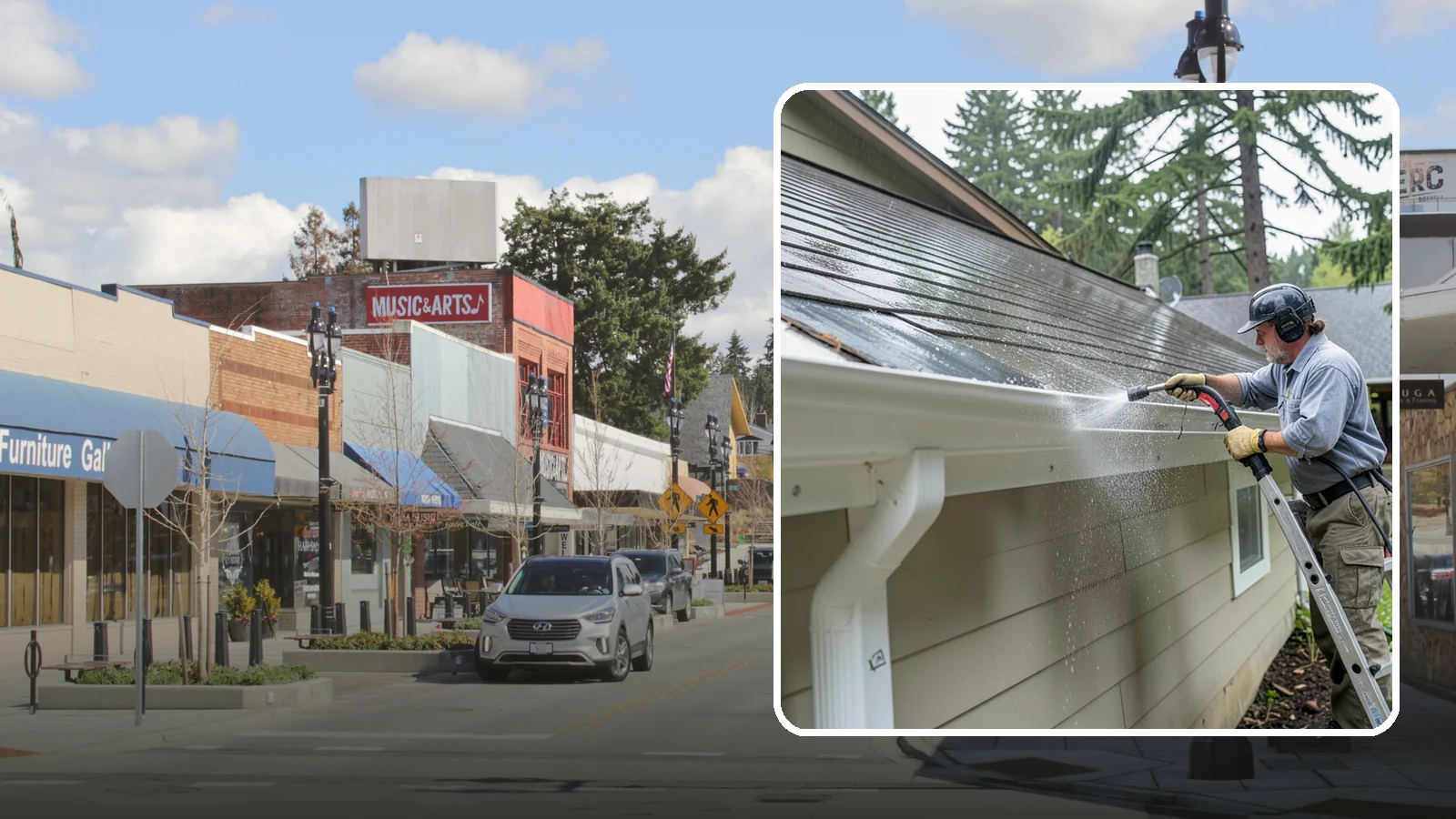 Gutter Maintenance in Bothell, King County, WA - Scheduled gutter maintenance that keeps troughs, faces, and downspouts clear through the region's long wet season.
