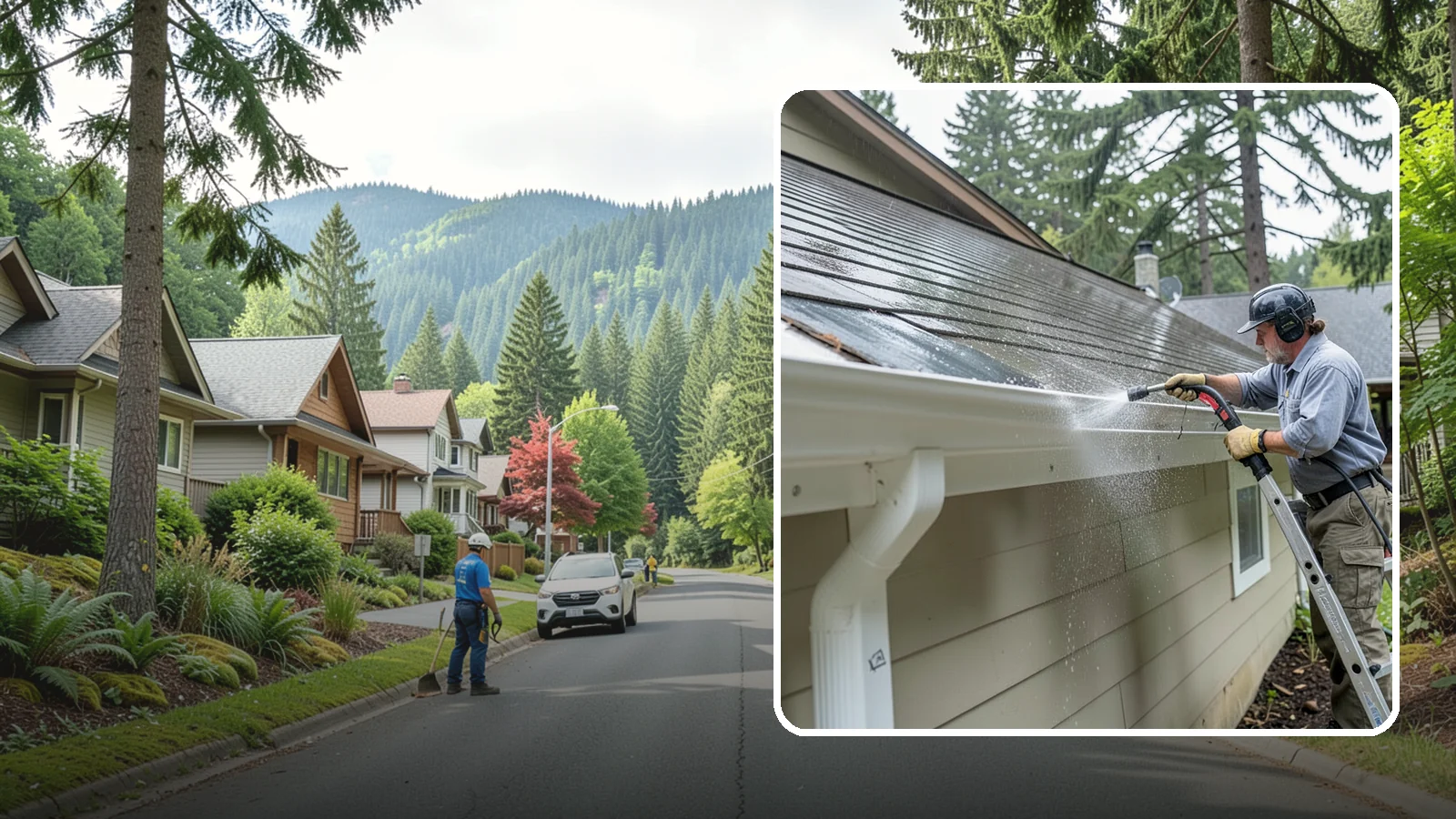 Gutter Maintenance in Darrington, Snohomish County, WA - Scheduled gutter maintenance that keeps troughs, faces, and downspouts clear through the region's long wet season.