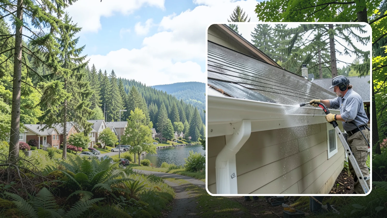 Gutter Maintenance in Lake Forest Park, King County, WA - Scheduled gutter maintenance that keeps troughs, faces, and downspouts clear through the region's long wet season.
