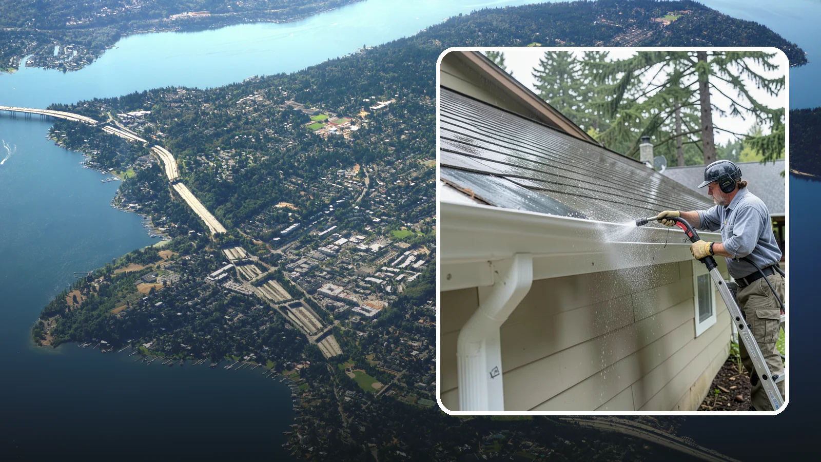 Gutter Maintenance in Mercer Island, King County, WA - Scheduled gutter maintenance that keeps troughs, faces, and downspouts clear through the region's long wet season.