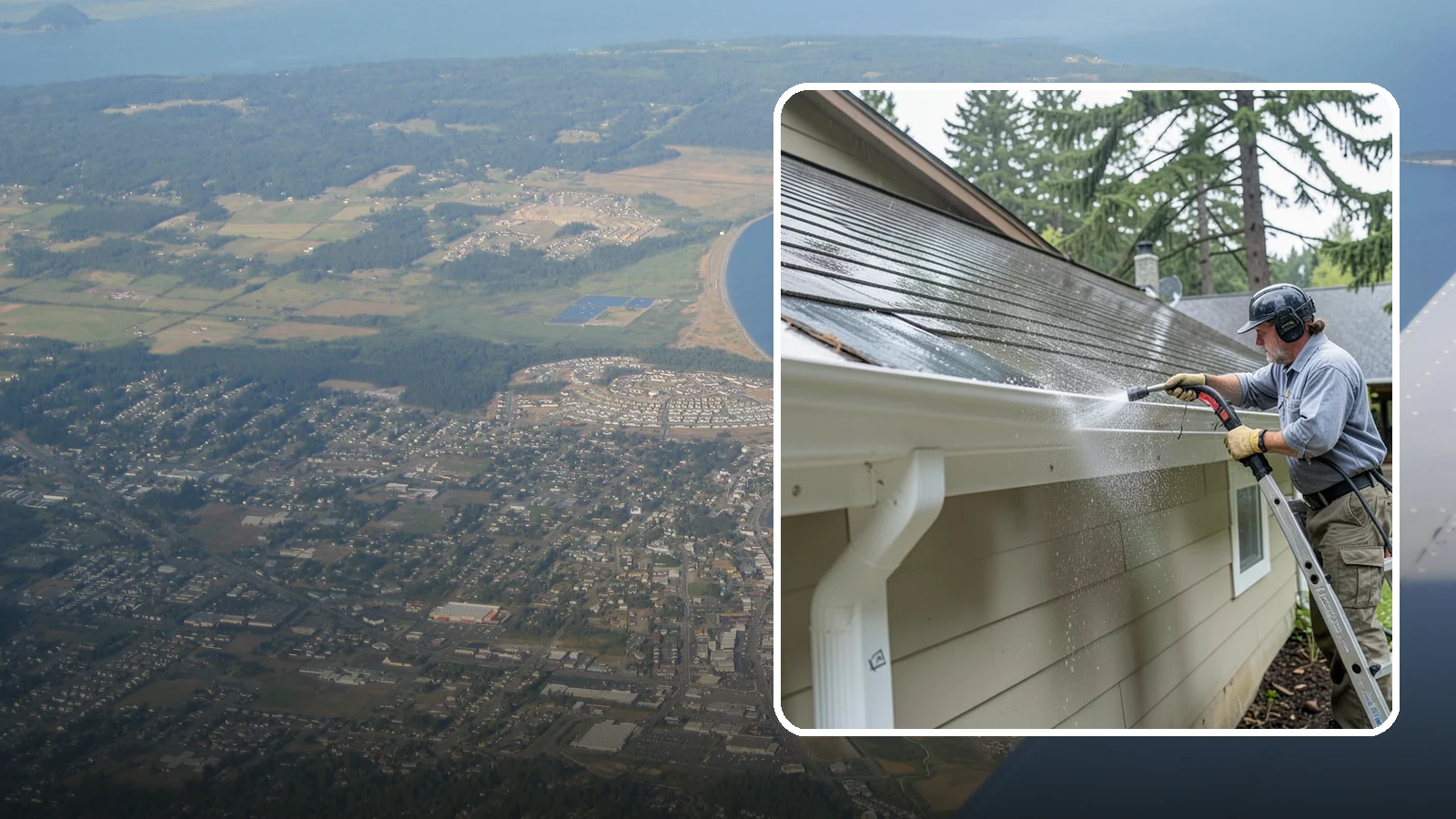 Gutter Maintenance in Oak Harbor, Island County, WA - Scheduled gutter maintenance that keeps troughs, faces, and downspouts clear through the region's long wet season.