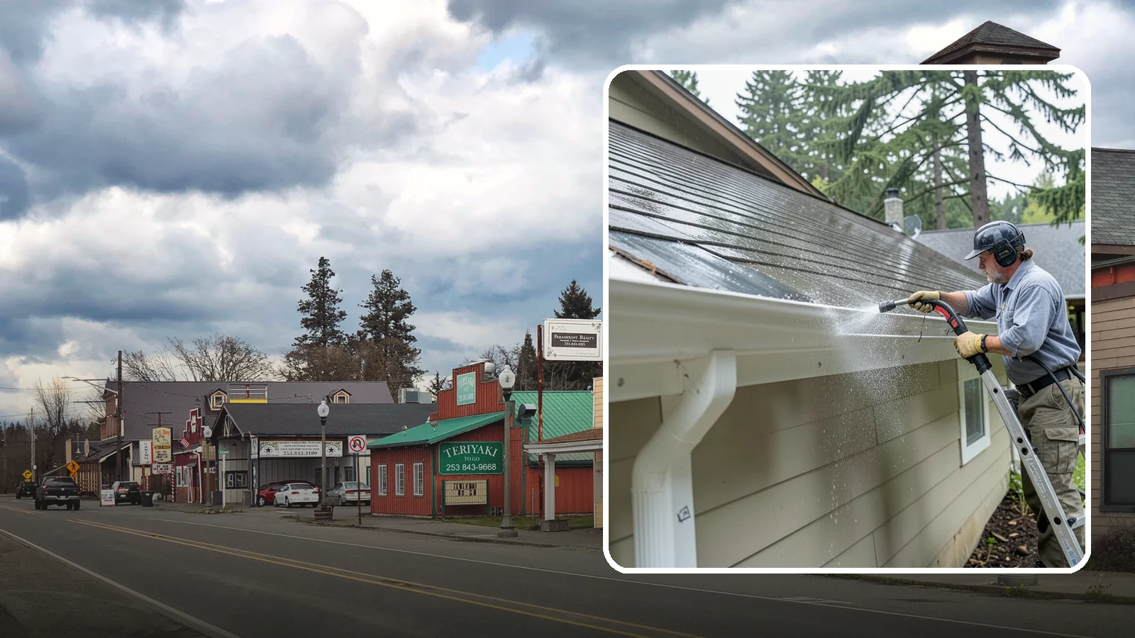 Gutter Maintenance in Roy, Pierce County, WA - Scheduled gutter maintenance that keeps troughs, faces, and downspouts clear through the region's long wet season.