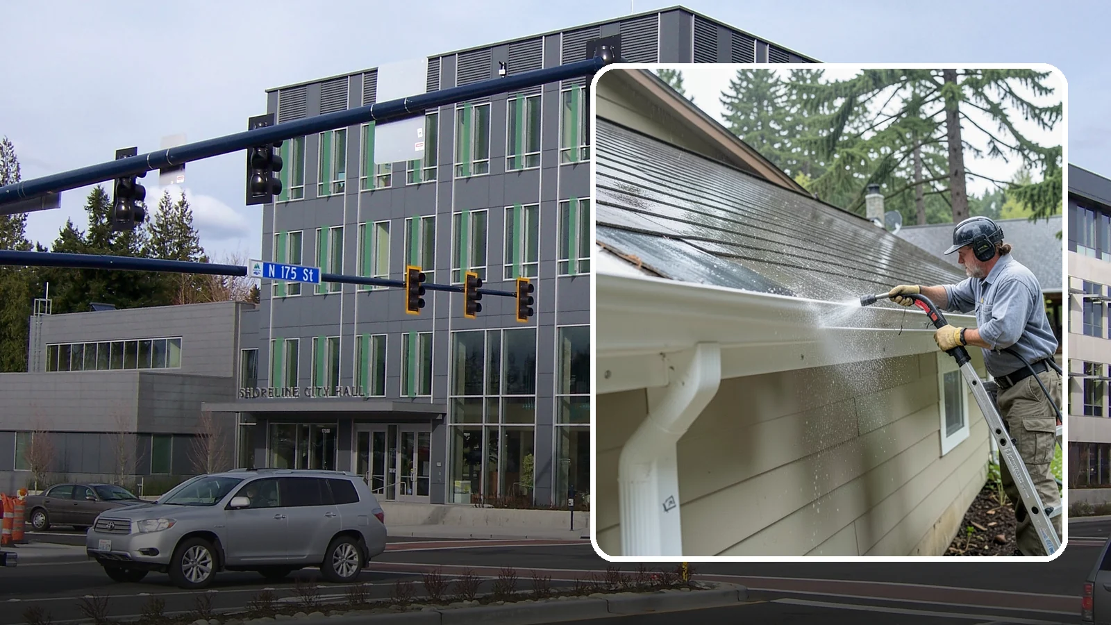 Gutter Maintenance in Shoreline, King County, WA - Scheduled gutter maintenance that keeps troughs, faces, and downspouts clear through the region's long wet season.