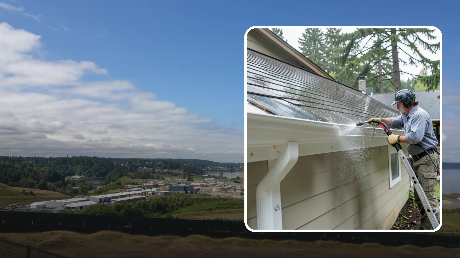 Gutter Maintenance in University Place, Pierce County, WA - Scheduled gutter maintenance that keeps troughs, faces, and downspouts clear through the region's long wet season.