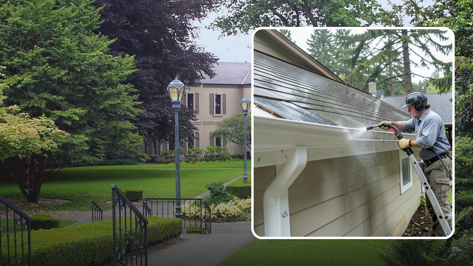 Gutter Maintenance in Woodinville, King County, WA - Scheduled gutter maintenance that keeps troughs, faces, and downspouts clear through the region's long wet season.