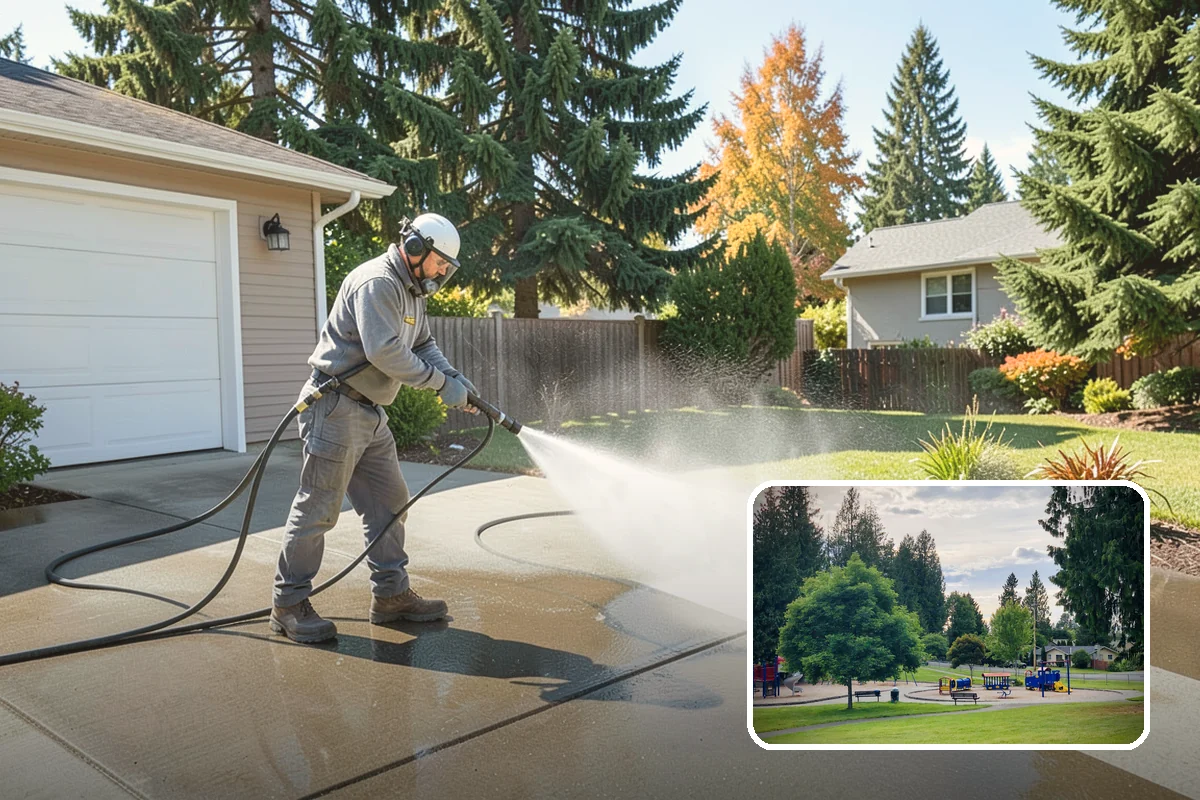 Gutter Overflow Cleanup in Bonney Lake, Pierce County, WA - Clears the blockage that triggered the overflow