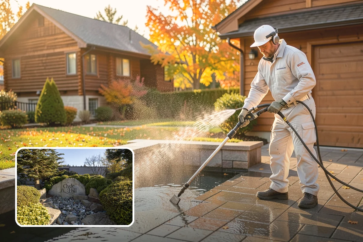Gutter Overflow Cleanup in Clyde Hill, King County, WA - Clears the blockage that triggered the overflow
