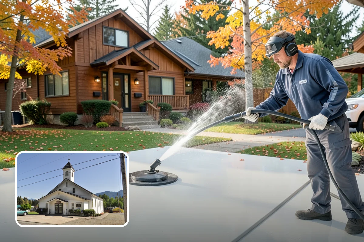Gutter Overflow Cleanup in Concrete, Skagit County, WA - Clears the blockage that triggered the overflow