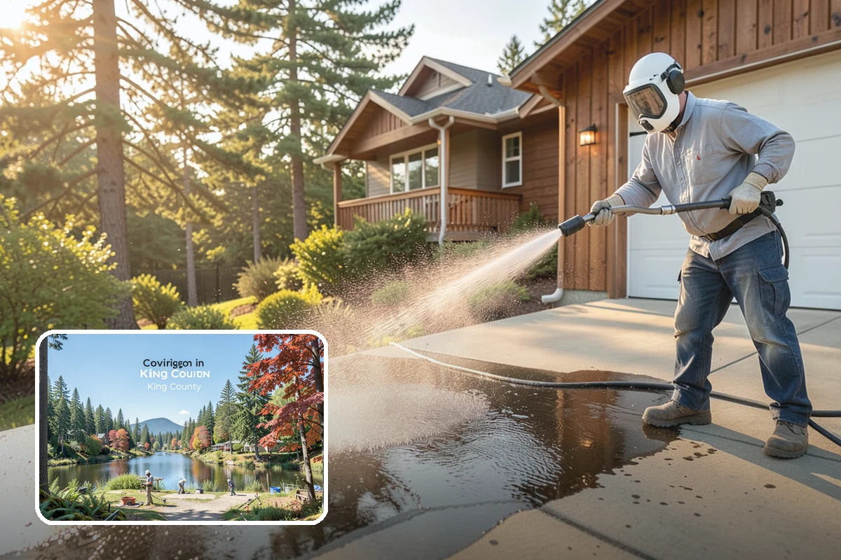 Gutter Overflow Cleanup in Covington, King County, WA - Clears the blockage that triggered the overflow