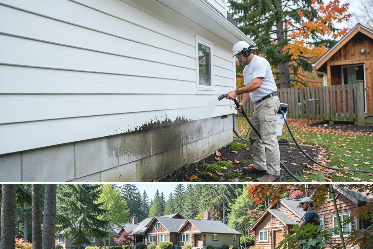 Gutter Overflow Cleanup in Edgewood, Pierce County, WA - Overflow cleanup is most needed during the wet fall and winter months when clogs and storms coincide.