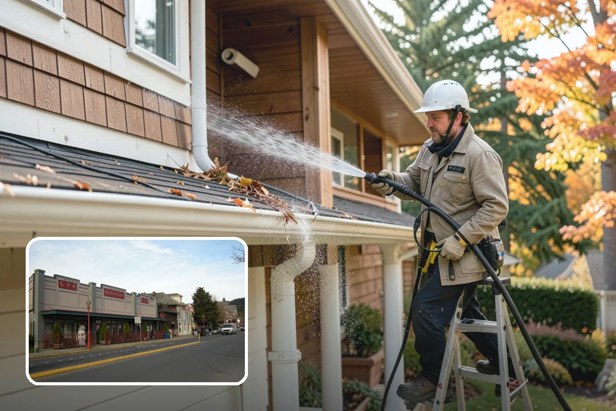 Gutter Overflow Cleanup in Issaquah, King County, WA - Clears the blockage that triggered the overflow