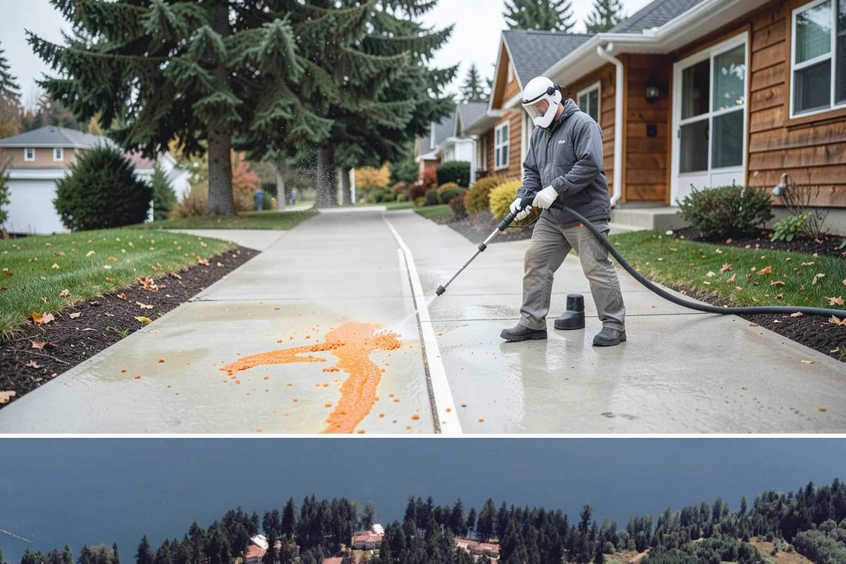 Gutter Overflow Cleanup in Lakewood, Pierce County, WA - Overflow cleanup is most needed during the wet fall and winter months when clogs and storms coincide.
