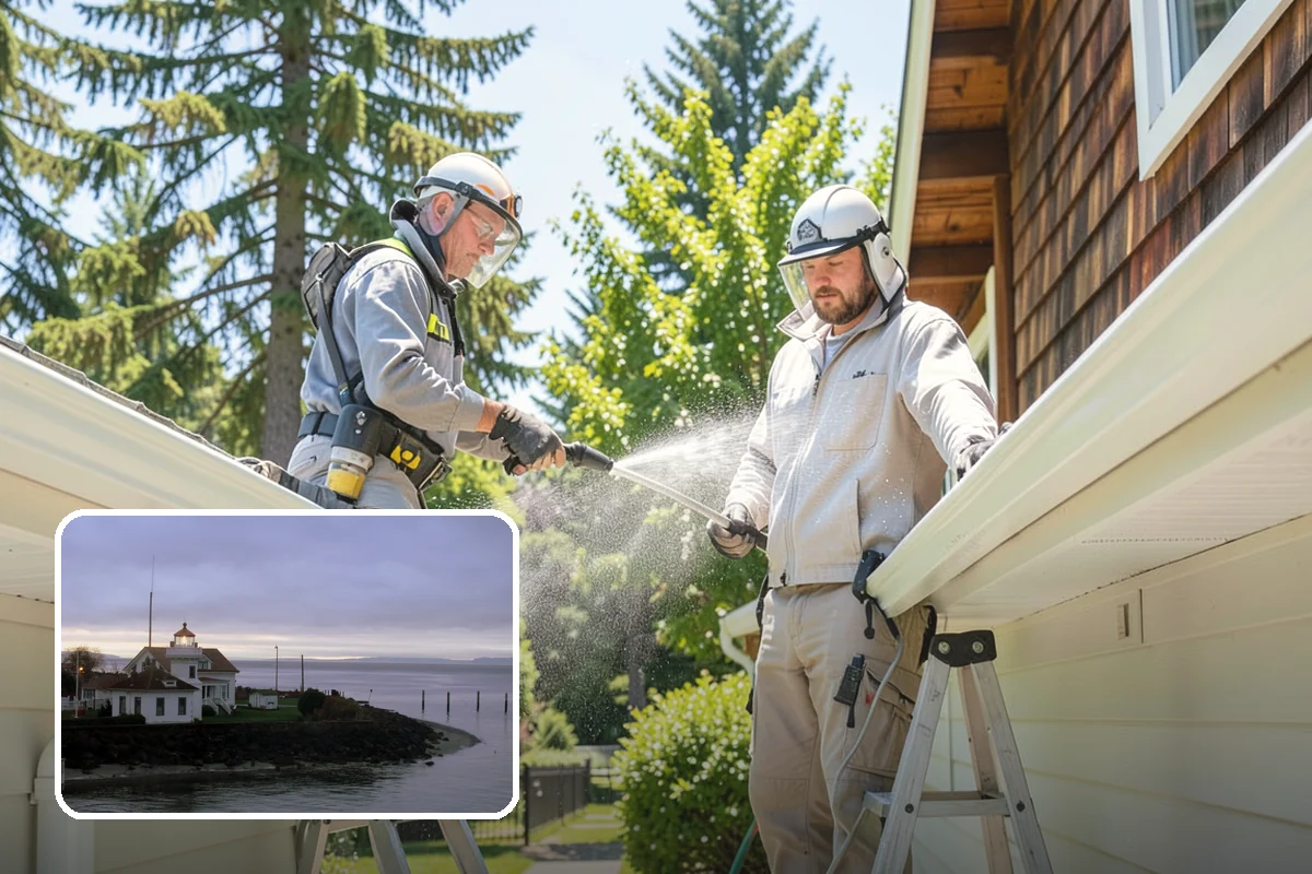 Gutter Overflow Cleanup in Mukilteo, Snohomish County, WA - Clears the blockage that triggered the overflow