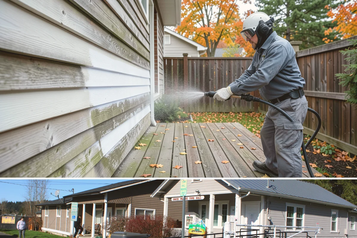 Gutter Overflow Cleanup in South Prairie, Pierce County, WA - Overflow cleanup is most needed during the wet fall and winter months when clogs and storms coincide.