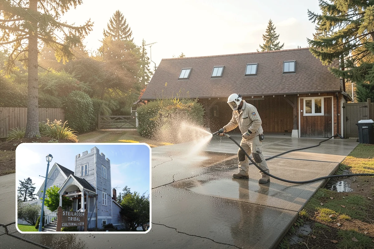 Gutter Overflow Cleanup in Steilacoom, Pierce County, WA - Clears the blockage that triggered the overflow