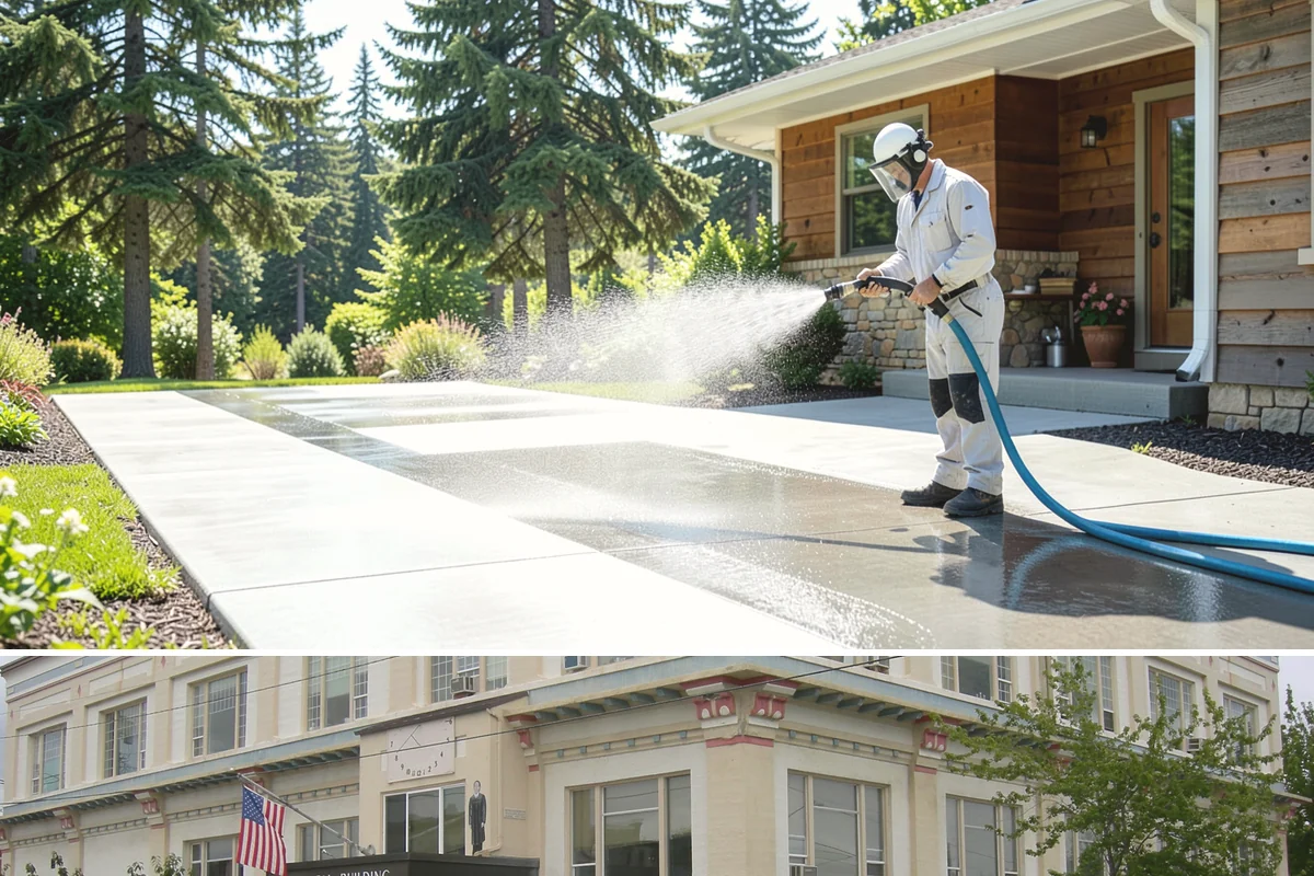 Gutter Streak Removal in Anacortes, Skagit County, WA - Tackle tiger stripes in summer when dry weather lets the cleaner dwell and work fully on the stains.