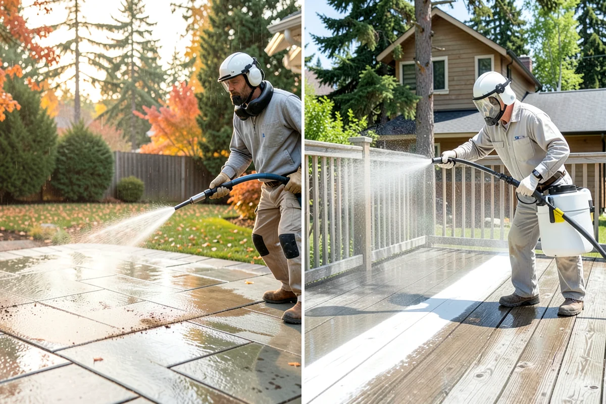 Gutter Streak Removal in Arlington, Snohomish County, WA - Assess the severity and pattern of the striping