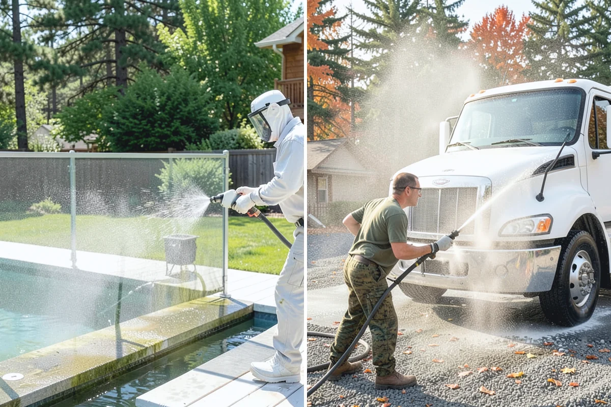 Gutter Streak Removal in Beaux Arts Village, King County, WA - Assess the severity and pattern of the striping