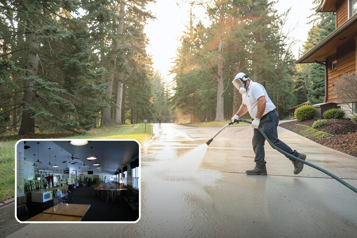 Gutter Streak Removal in Black Diamond, King County, WA - Breaks down bonded tiger-stripe staining that washing can't