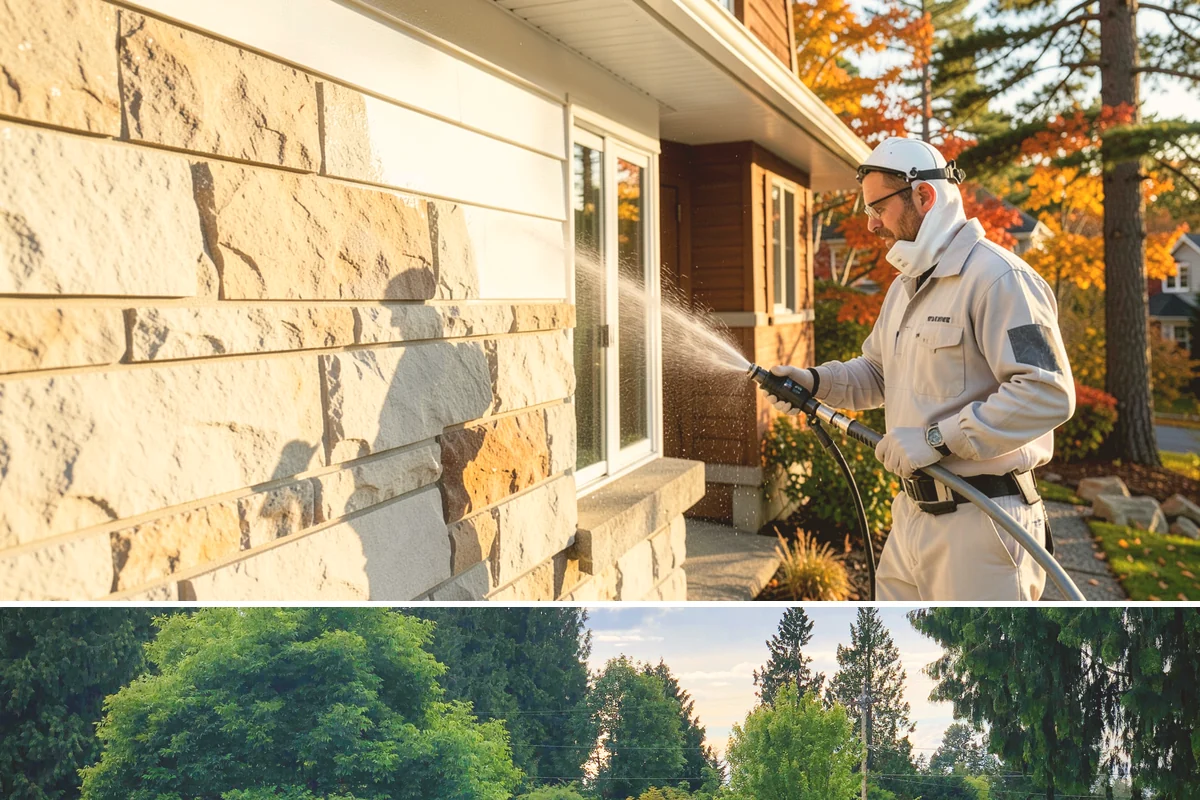 Gutter Streak Removal in Bonney Lake, Pierce County, WA - Tackle tiger stripes in summer when dry weather lets the cleaner dwell and work fully on the stains.