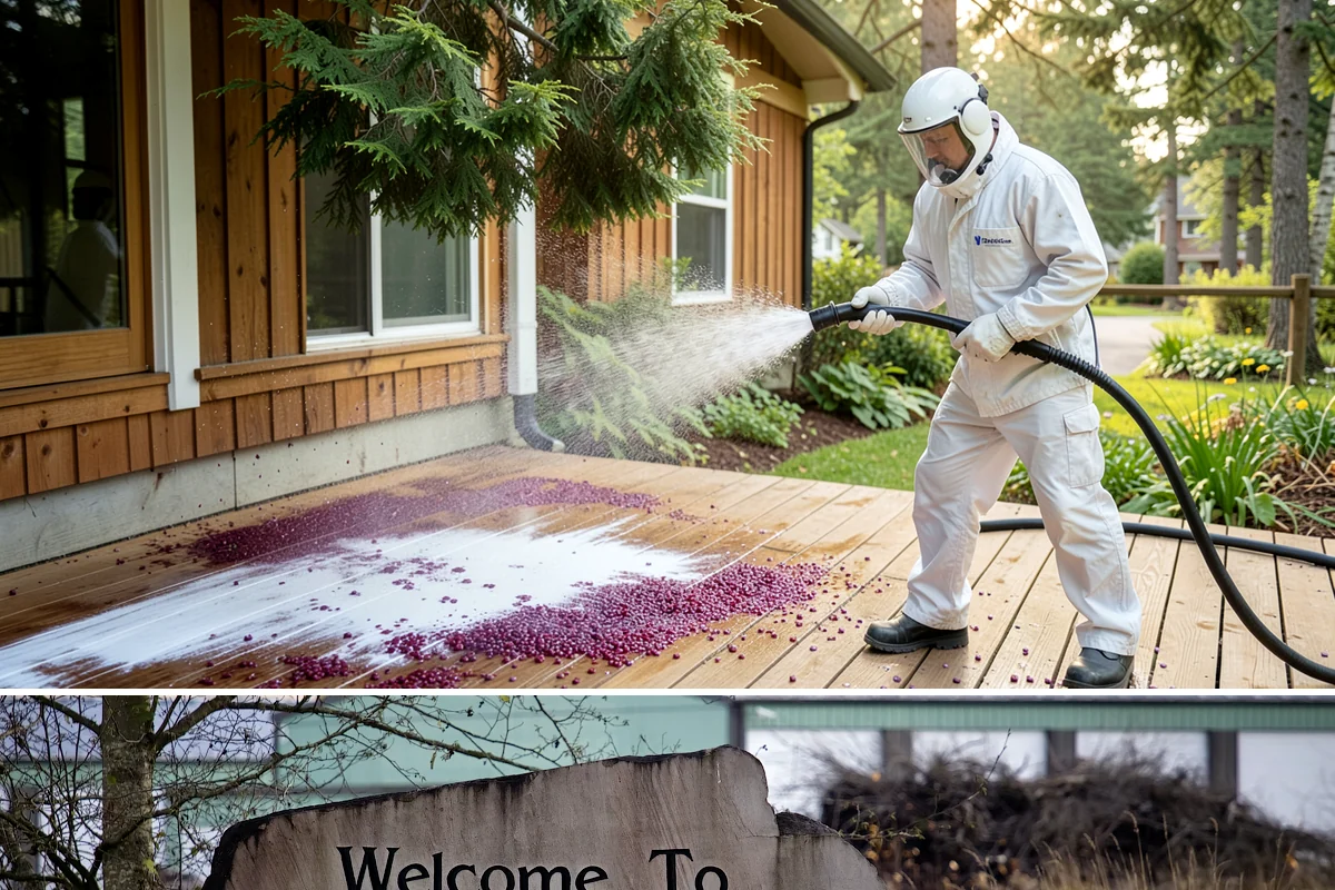 Gutter Streak Removal in Buckley, Pierce County, WA - Tackle tiger stripes in summer when dry weather lets the cleaner dwell and work fully on the stains.