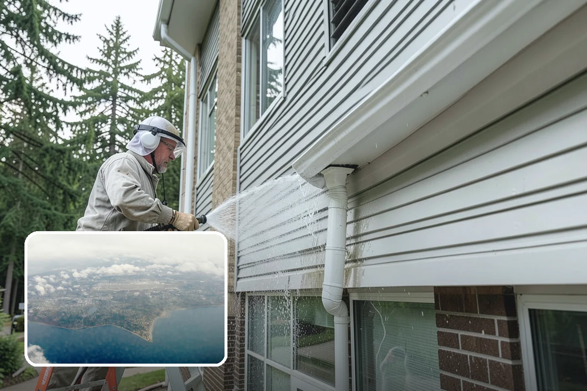 Gutter Streak Removal in Burien, King County, WA - Breaks down bonded tiger-stripe staining that washing can't