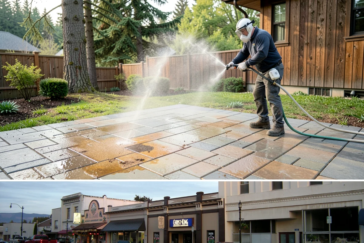 Gutter Streak Removal in Burlington, Skagit County, WA - Tackle tiger stripes in summer when dry weather lets the cleaner dwell and work fully on the stains.