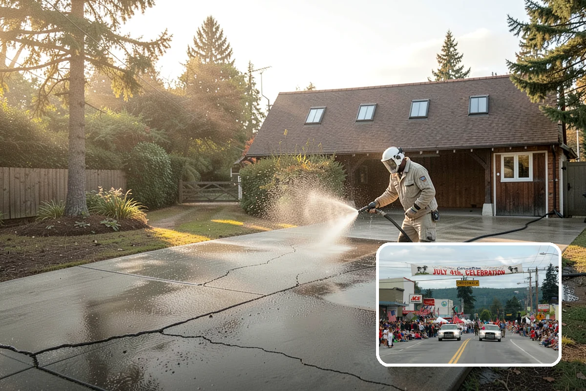 Gutter Streak Removal in Carnation, King County, WA - Breaks down bonded tiger-stripe staining that washing can't