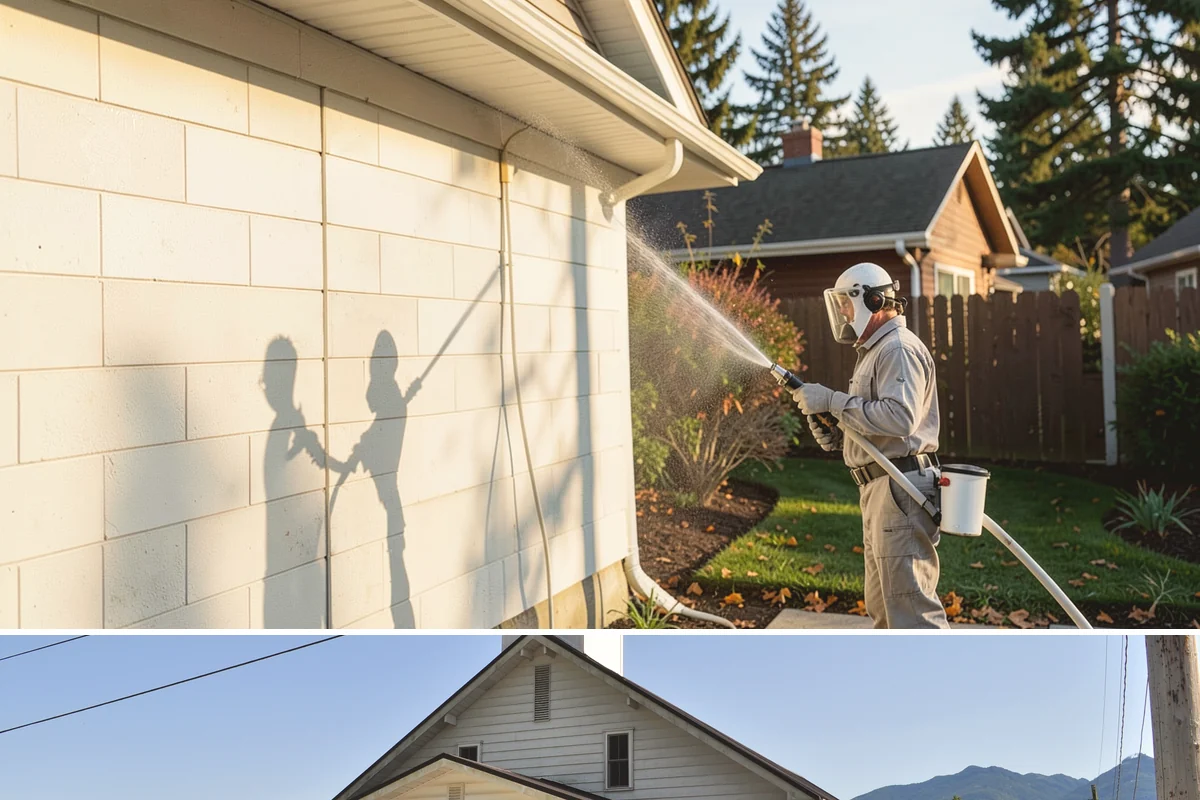 Gutter Streak Removal in Concrete, Skagit County, WA - Tackle tiger stripes in summer when dry weather lets the cleaner dwell and work fully on the stains.