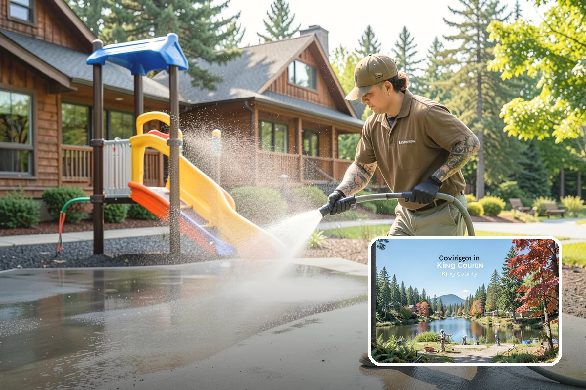 Gutter Streak Removal in Covington, King County, WA - Breaks down bonded tiger-stripe staining that washing can't
