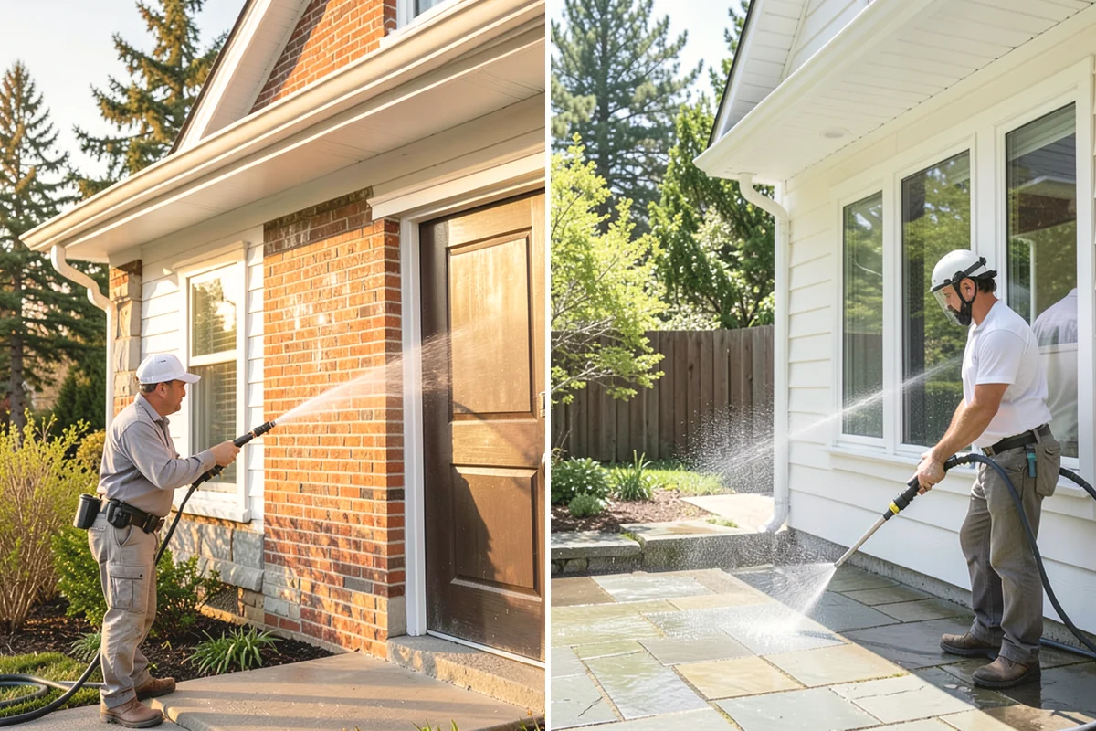 Gutter Streak Removal in Covington, King County, WA - Assess the severity and pattern of the striping