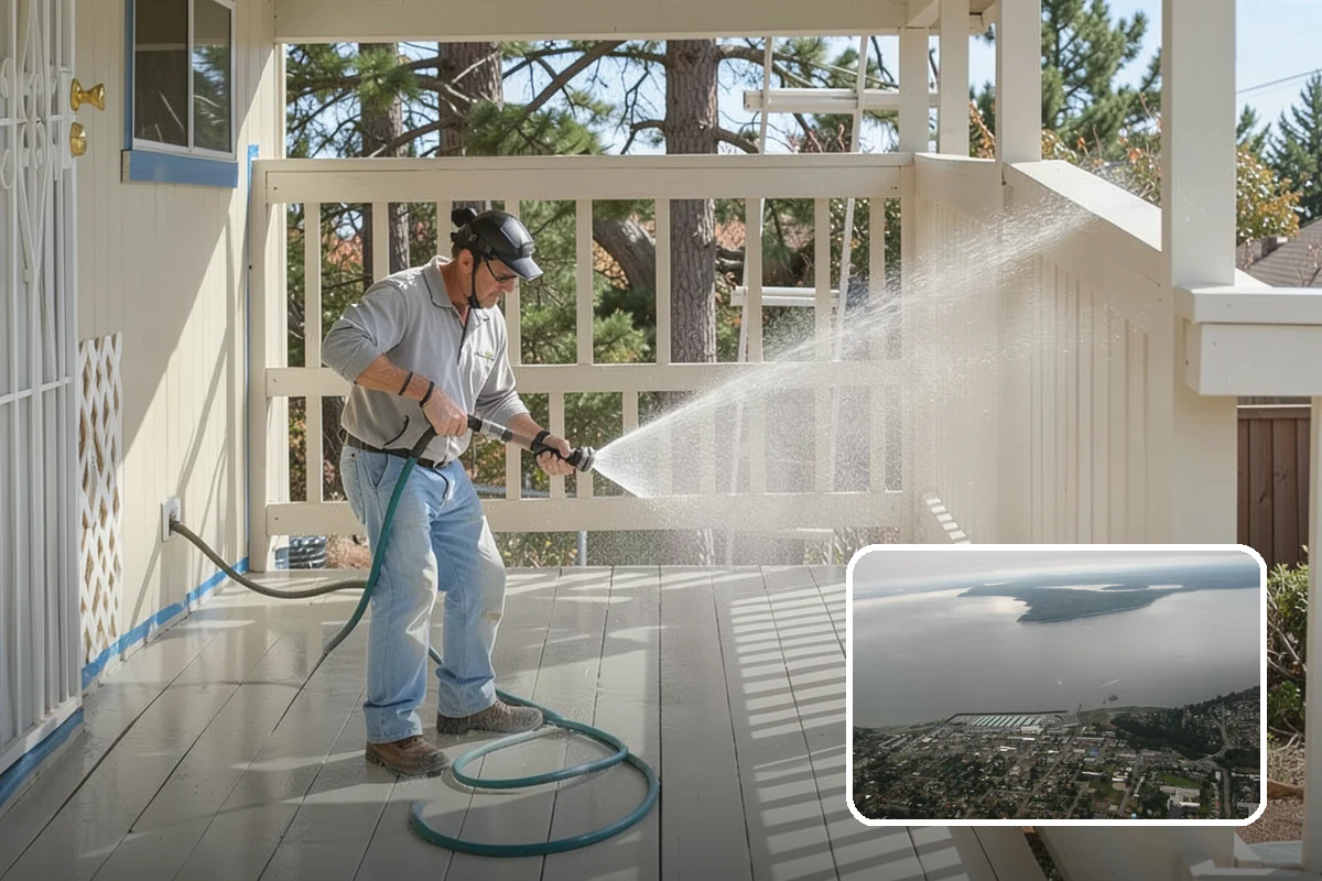 Gutter Streak Removal in Des Moines, King County, WA - Breaks down bonded tiger-stripe staining that washing can't