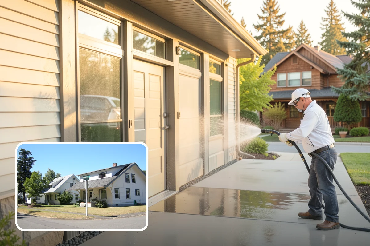 Gutter Streak Removal in DuPont, Pierce County, WA - Breaks down bonded tiger-stripe staining that washing can't