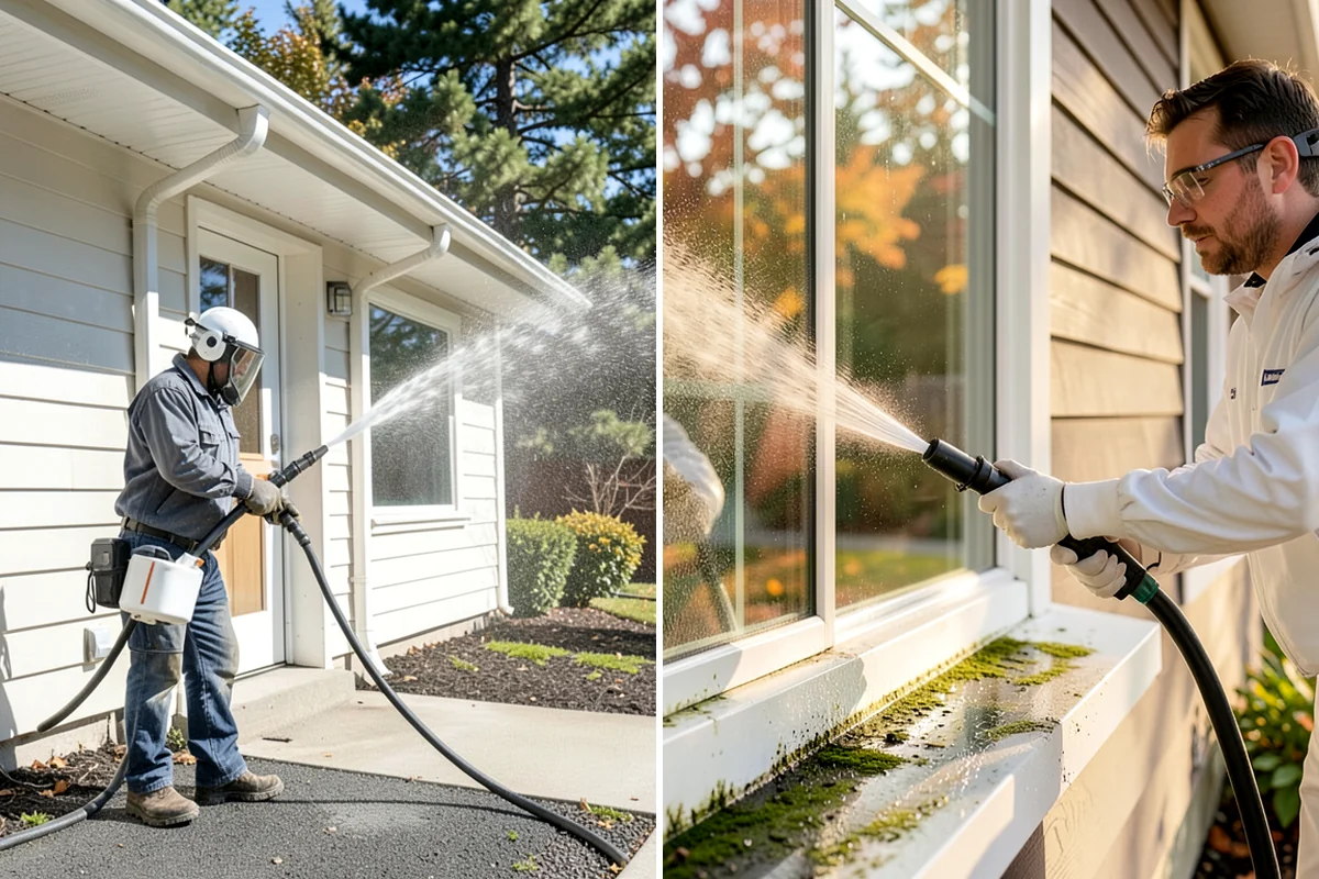 Gutter Streak Removal in DuPont, Pierce County, WA - Assess the severity and pattern of the striping