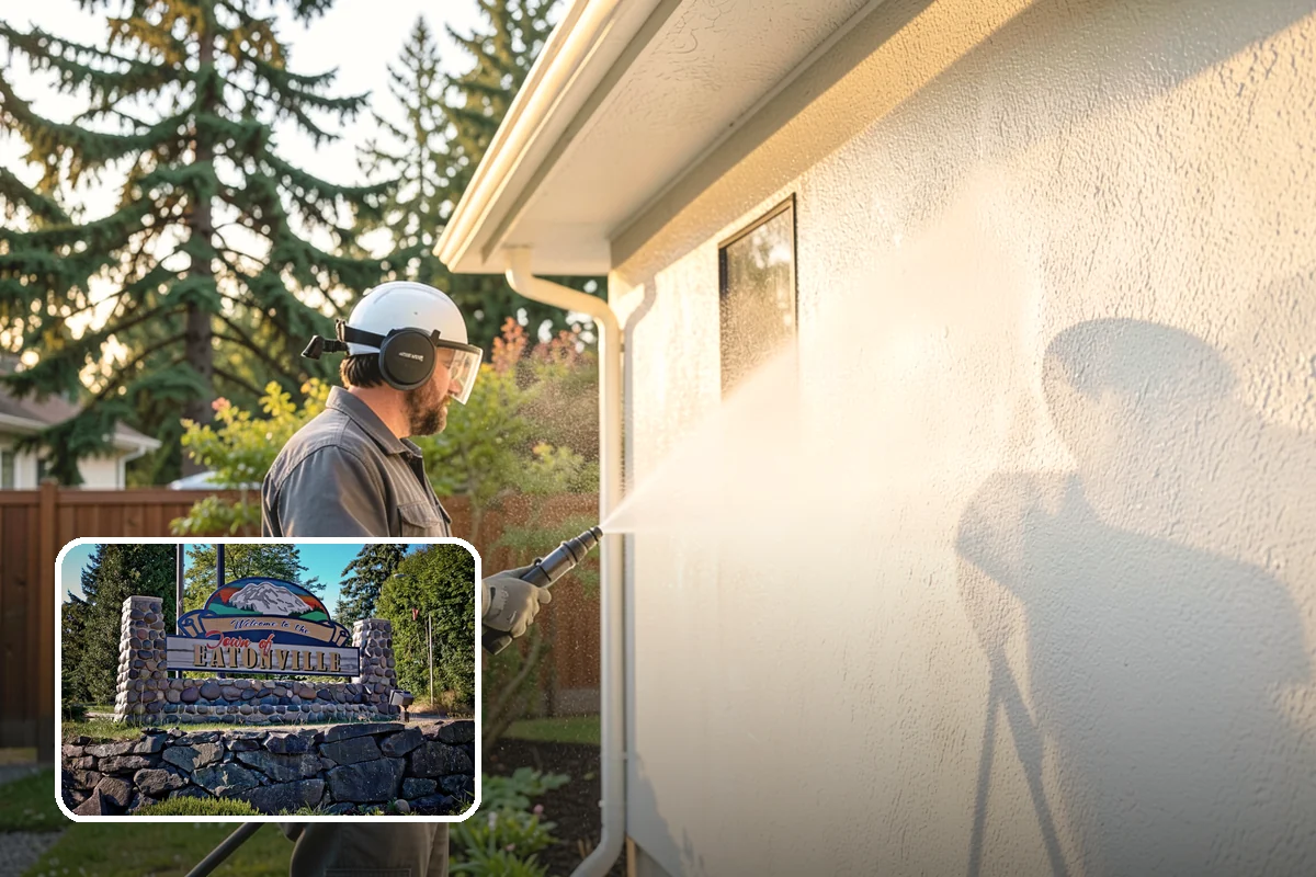 Gutter Streak Removal in Eatonville, Pierce County, WA - Breaks down bonded tiger-stripe staining that washing can't