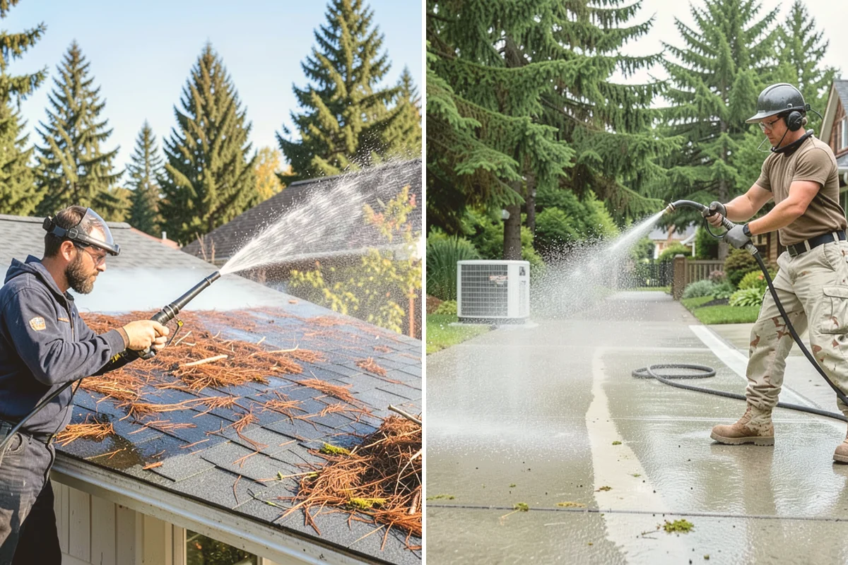 Gutter Streak Removal in Eatonville, Pierce County, WA - Assess the severity and pattern of the striping