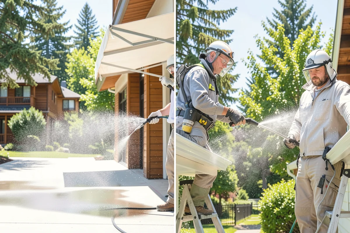 Gutter Streak Removal in Edgewood, Pierce County, WA - Assess the severity and pattern of the striping