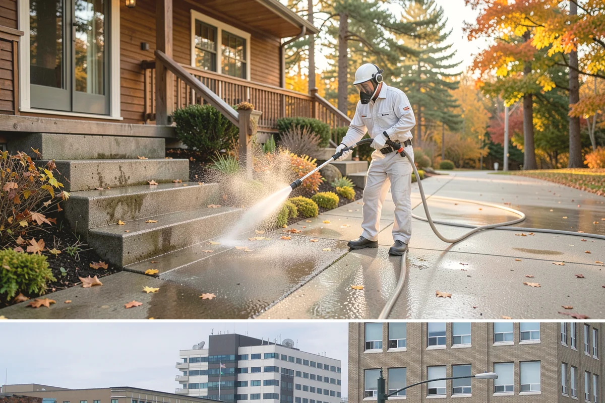 Gutter Streak Removal in Everett, Snohomish County, WA - Tackle tiger stripes in summer when dry weather lets the cleaner dwell and work fully on the stains.