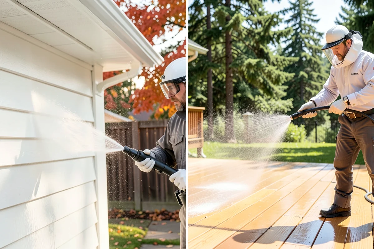 Gutter Streak Removal in Gig Harbor, Pierce County, WA - Assess the severity and pattern of the striping
