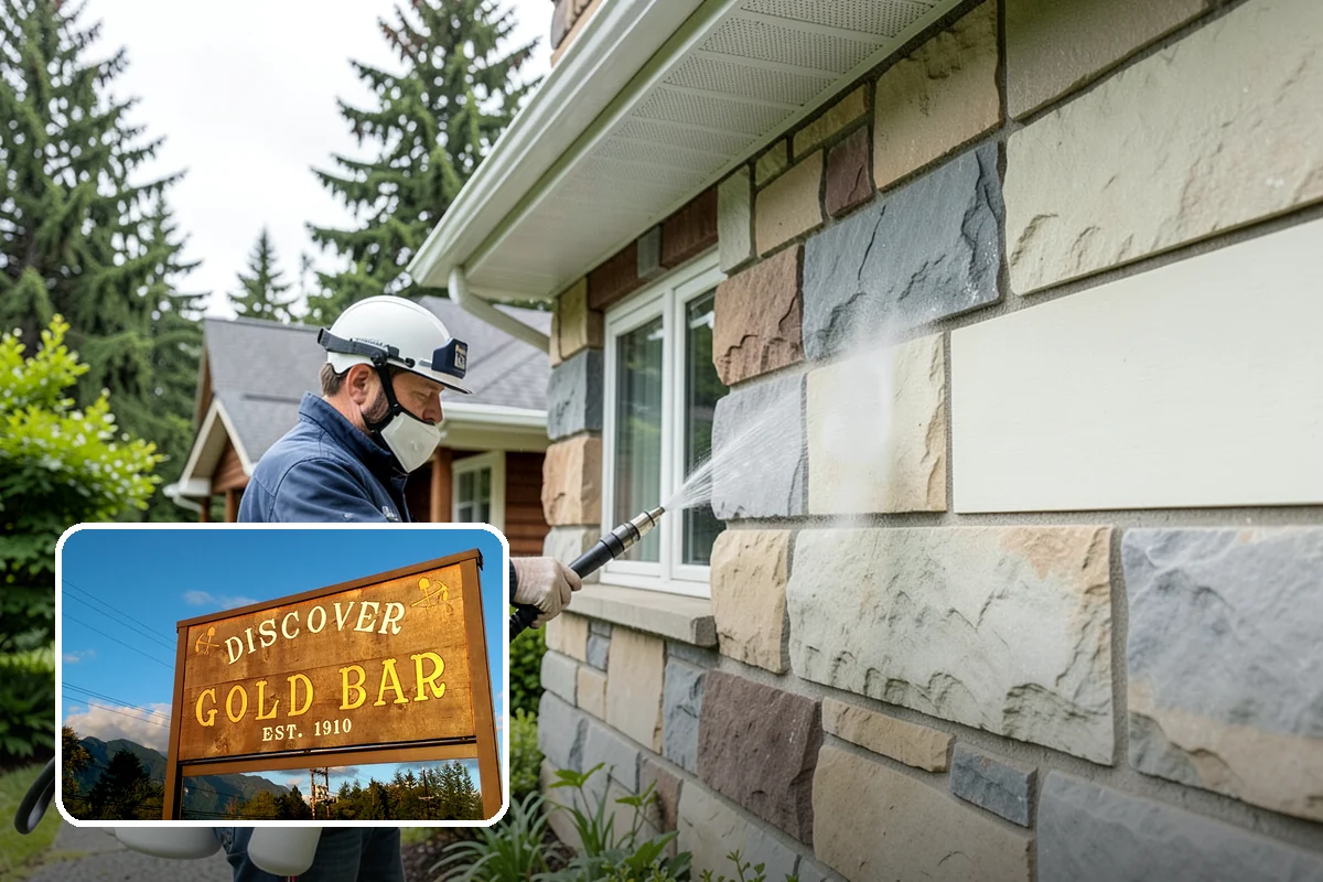 Gutter Streak Removal in Gold Bar, Snohomish County, WA - Breaks down bonded tiger-stripe staining that washing can't