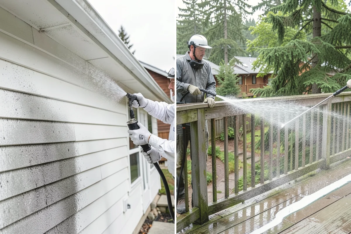 Gutter Streak Removal in Issaquah, King County, WA - Assess the severity and pattern of the striping