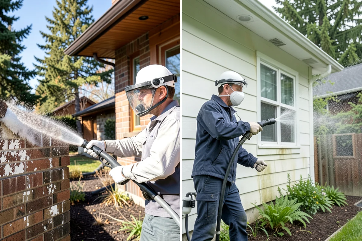 Gutter Streak Removal in Kenmore, King County, WA - Assess the severity and pattern of the striping