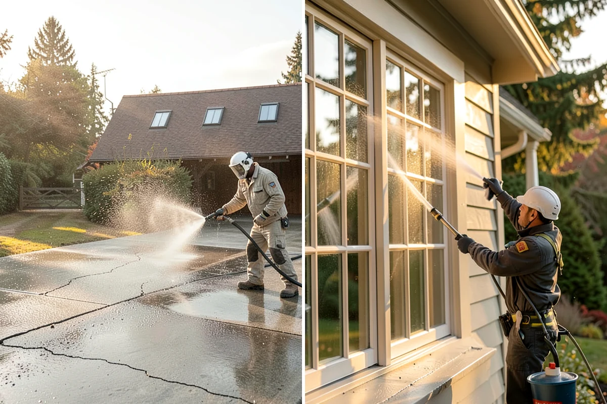Gutter Streak Removal in Lake Forest Park, King County, WA - Assess the severity and pattern of the striping