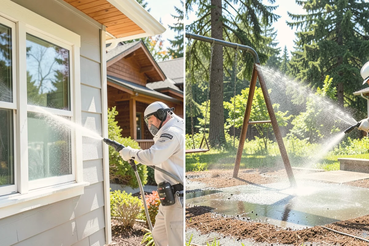 Gutter Streak Removal in Langley, Island County, WA - Assess the severity and pattern of the striping