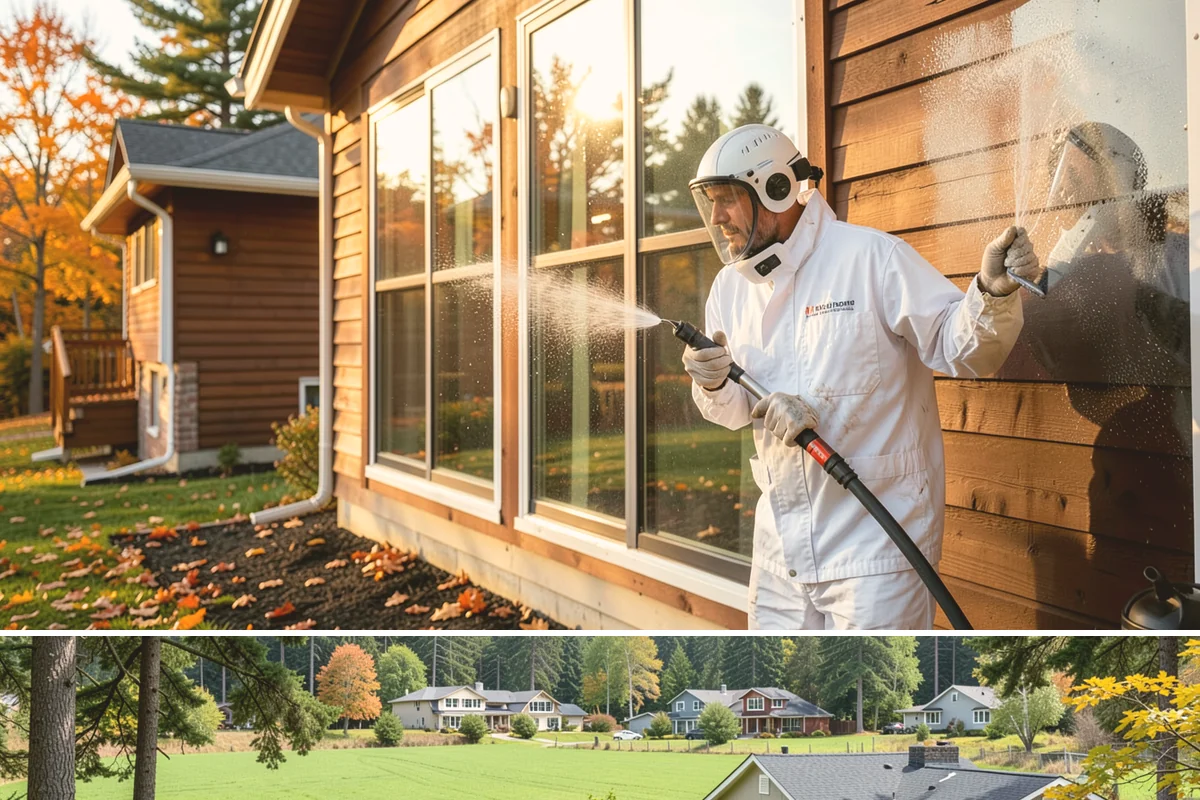 Gutter Streak Removal in Lyman, Skagit County, WA - Tackle tiger stripes in summer when dry weather lets the cleaner dwell and work fully on the stains.