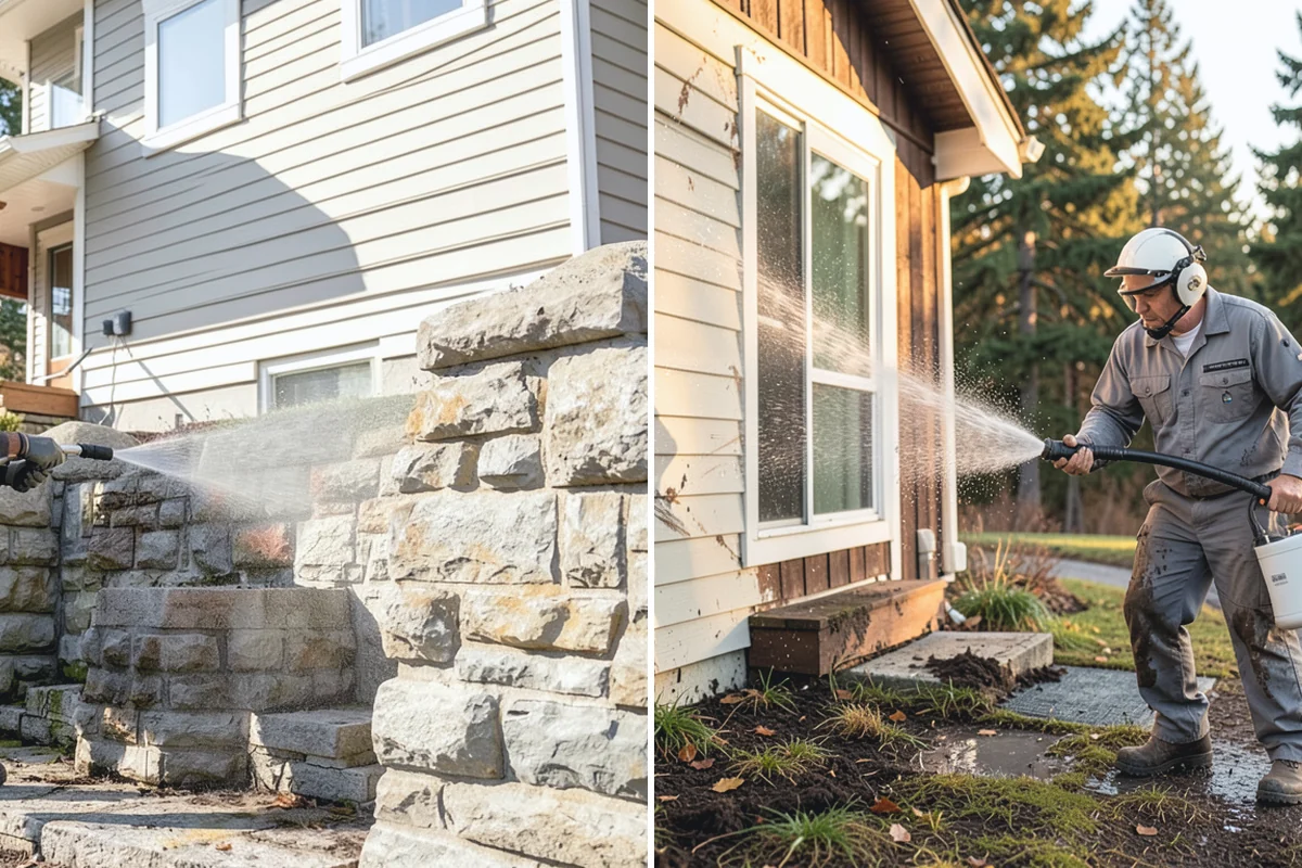 Gutter Streak Removal in Marysville, Snohomish County, WA - Assess the severity and pattern of the striping
