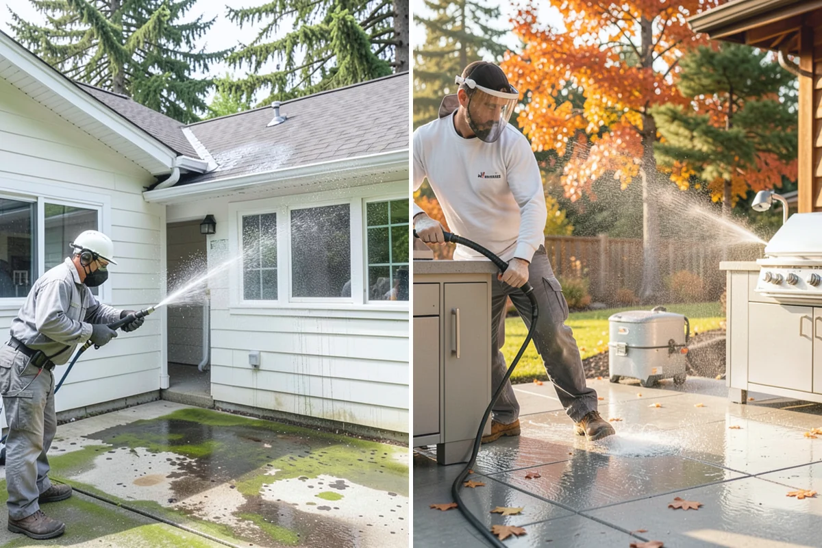 Gutter Streak Removal in Medina, King County, WA - Assess the severity and pattern of the striping