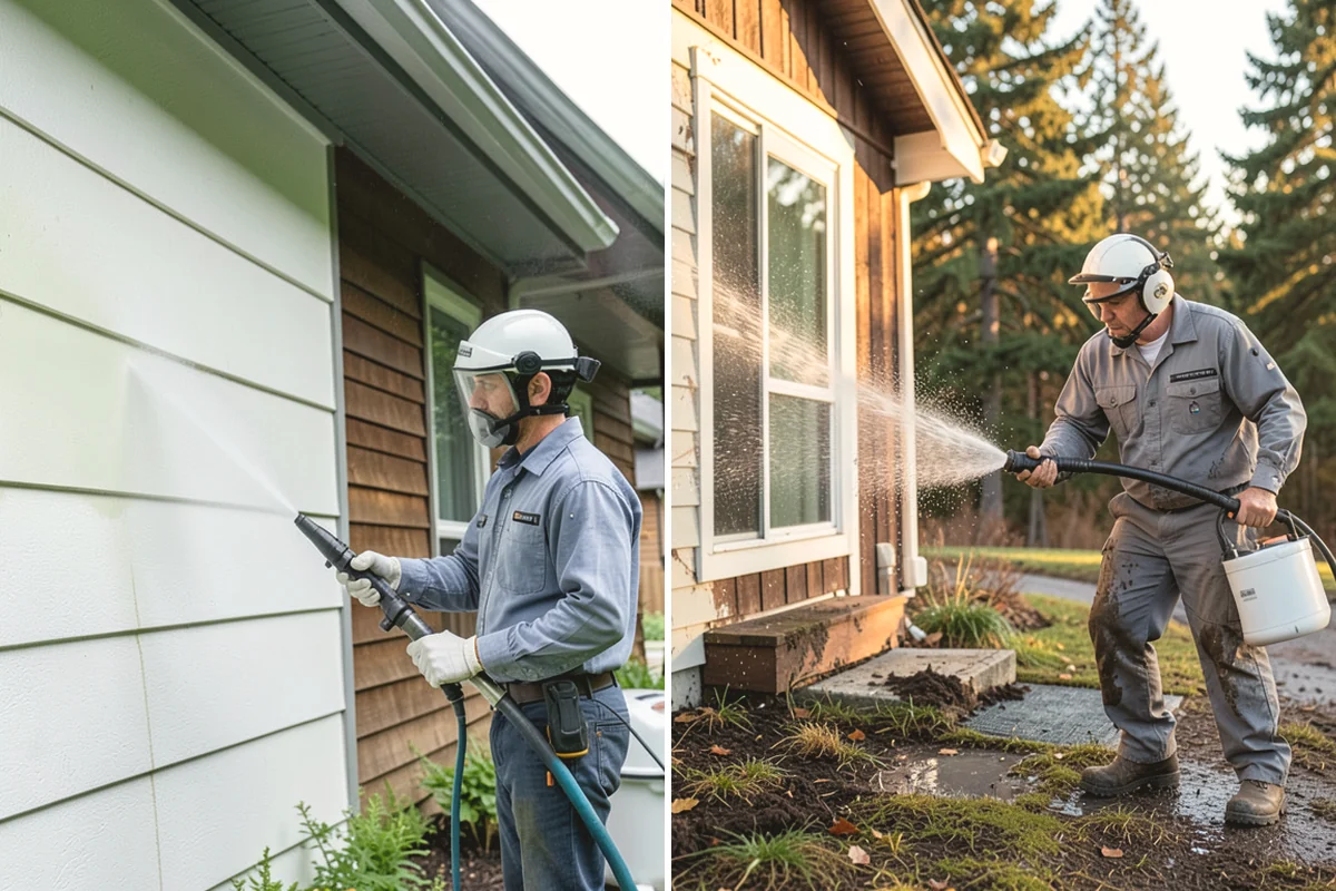 Gutter Streak Removal in Mercer Island, King County, WA - Assess the severity and pattern of the striping